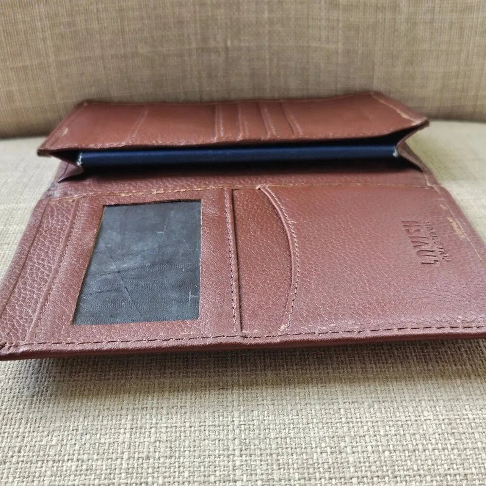 Travel Wallet Passport Holder Brown Genuine Leather Card Holder Purse Handmade
